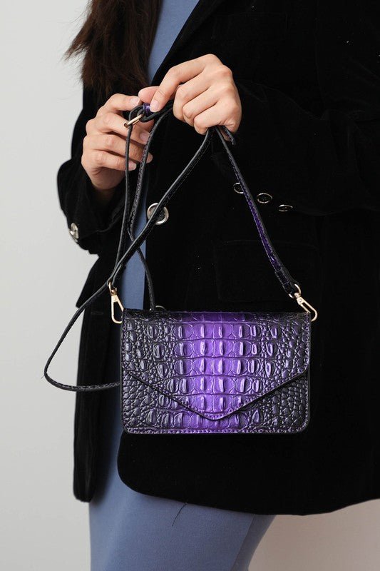 MKF Vanta Croc - Embossed Saddle Bag by Mia K. - Blu Lotus Boutique