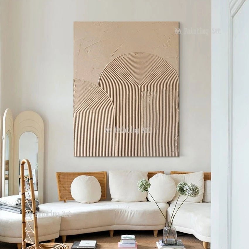 Modern New Paintings Art Pure Handmade Abstract Textured 3D Lines Oil Painting Home Wall Showpieces Thick Acrylic Art On Canvas - Blu Lotus Boutique