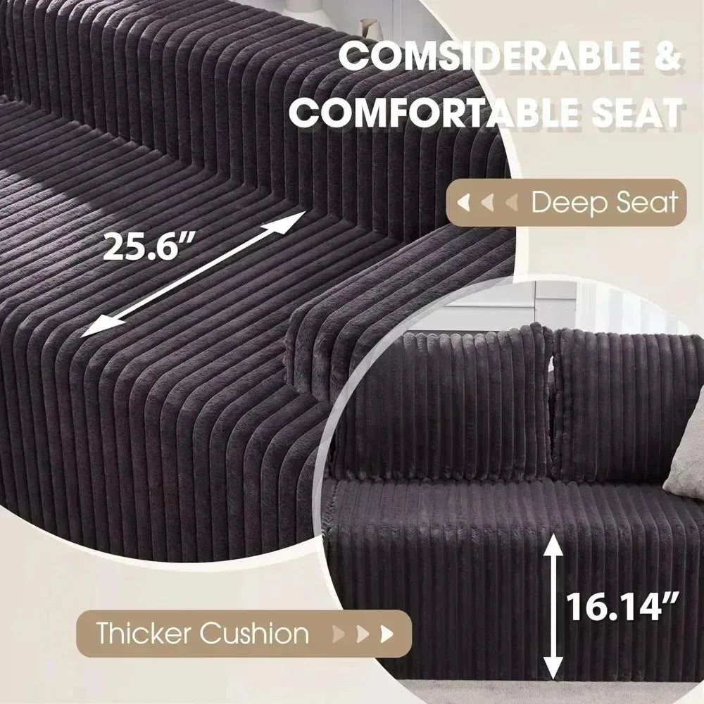 Modular L - Shaped 3 - Seat Sectional | Memory Foam with Deep Seating & Storage Modules | Living Room Sofa - Blu Lotus Boutique