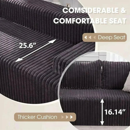 Modular L - Shaped 3 - Seat Sectional | Memory Foam with Deep Seating & Storage Modules | Living Room Sofa - Blu Lotus Boutique