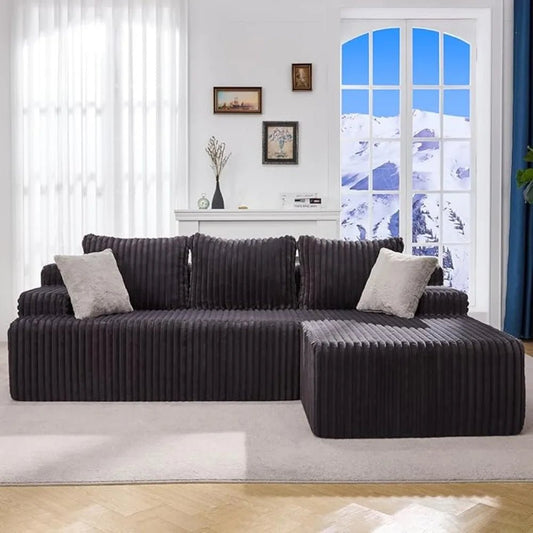 Modular L - Shaped 3 - Seat Sectional | Memory Foam with Deep Seating & Storage Modules | Living Room Sofa - Blu Lotus Boutique