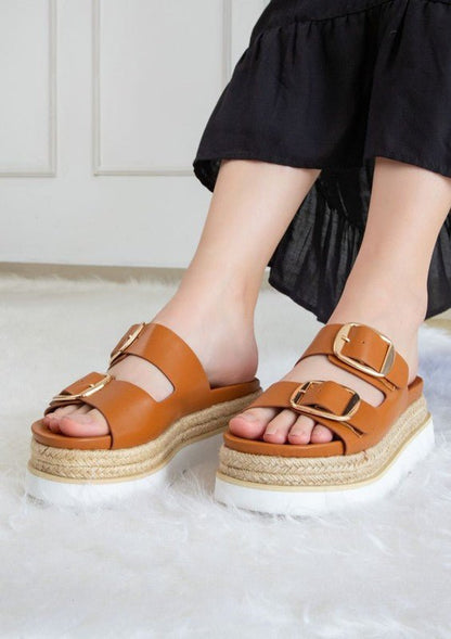 MONIQUE TH BUCKLED FASHION WEDGES - Blu Lotus Boutique
