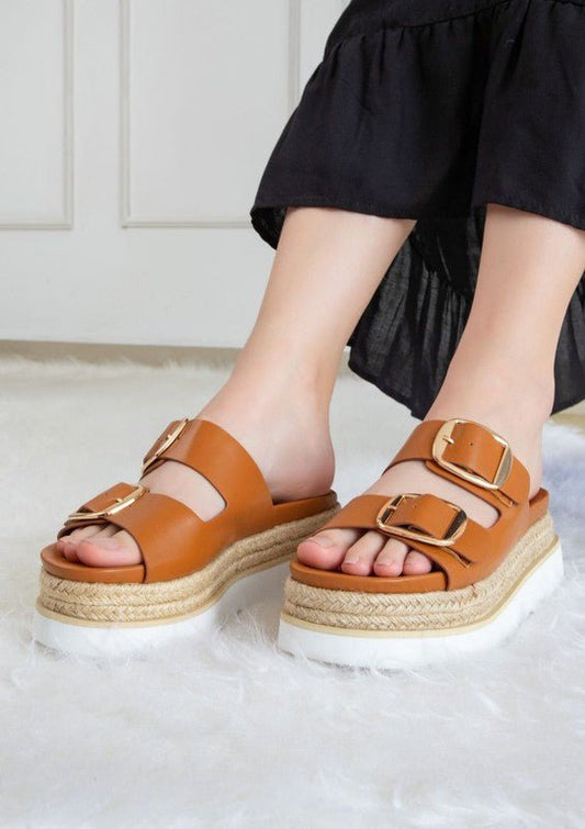 MONIQUE TH BUCKLED FASHION WEDGES - Blu Lotus Boutique