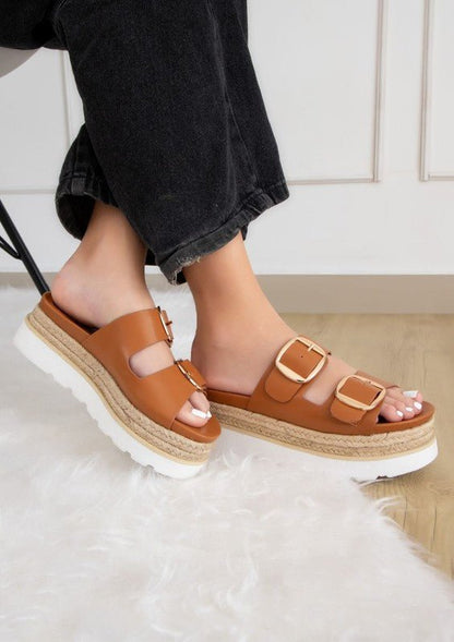 MONIQUE TH BUCKLED FASHION WEDGES - Blu Lotus Boutique