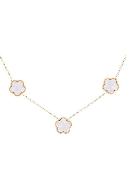 MOP Clover Station Necklace - Blu Lotus Boutique