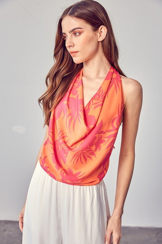 Multi Color Cowl Neck Top - Blu Lotus Boutique