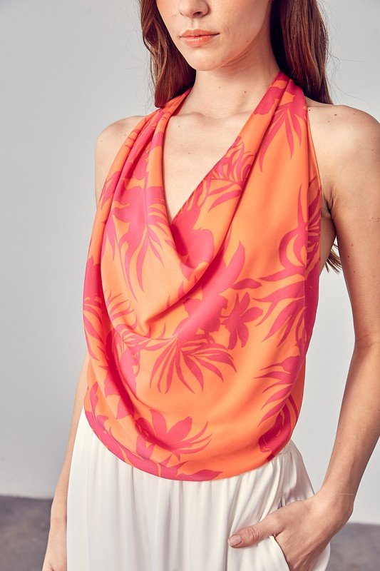 Multi Color Cowl Neck Top - Blu Lotus Boutique