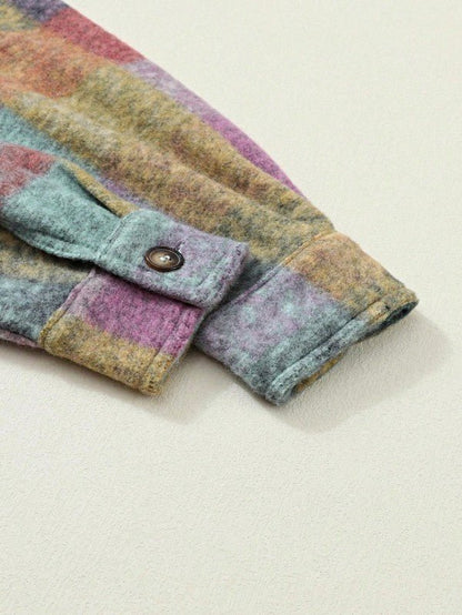Mustard Red Mint plaid button Shacket Cardigan - Blu Lotus Boutique