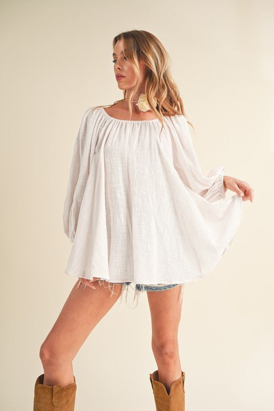 Nately Off Shoulder Tunic Dress - Blu Lotus Boutique