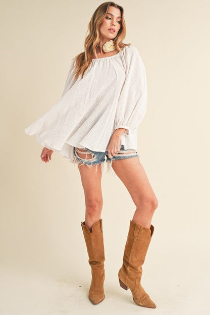 Nately Off Shoulder Tunic Dress - Blu Lotus Boutique