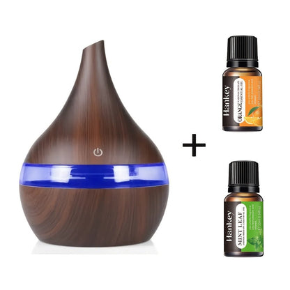 New Excellence Home USB 10.14oz Humidifier, Touch Switch, Indoor Diffuser with 7 LED Lights, Suitable for Living Room, Bedroom SPA with 2 Oils - Blu Lotus Boutique