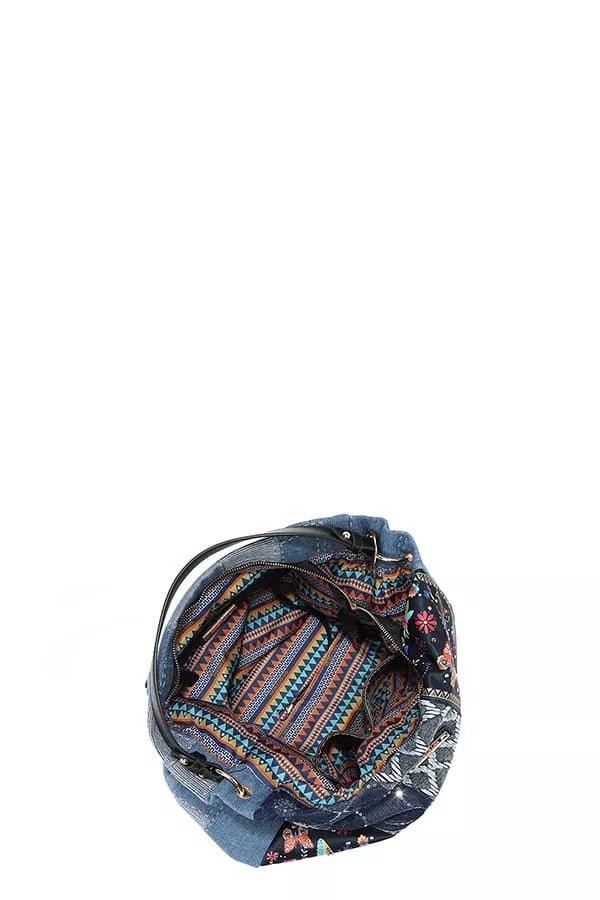 Nicole Lee USA Bosque De Amor Denim Hobo Bag - Blu Lotus Boutique