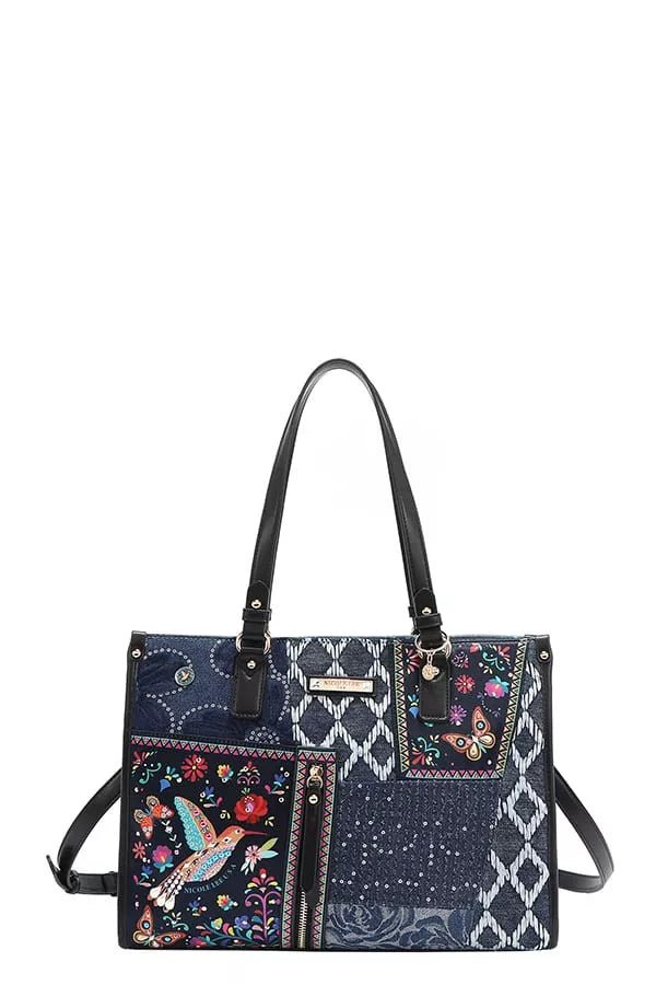 Nicole Lee USA Bosque de Amor Denim Tote Bag - Blu Lotus Boutique