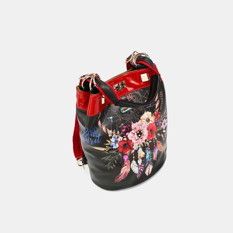 Nicole Lee USA Flower Pattern Adjustable Strap Backpack Bag - Blu Lotus Boutique