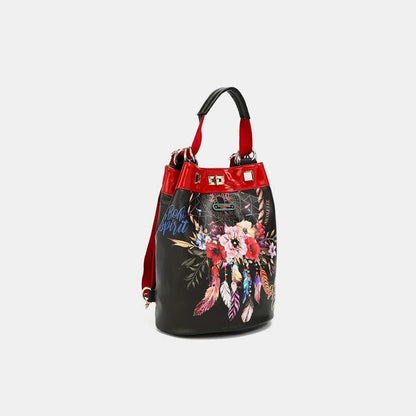Nicole Lee USA Flower Pattern Adjustable Strap Backpack Bag - Blu Lotus Boutique