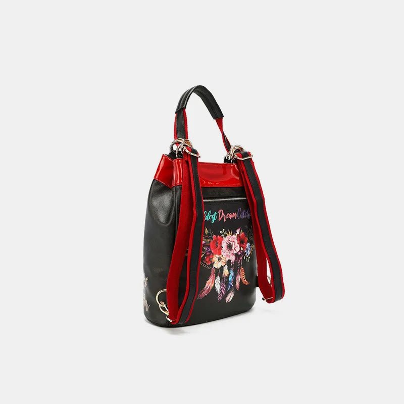 Nicole Lee USA Flower Pattern Adjustable Strap Backpack Bag - Blu Lotus Boutique