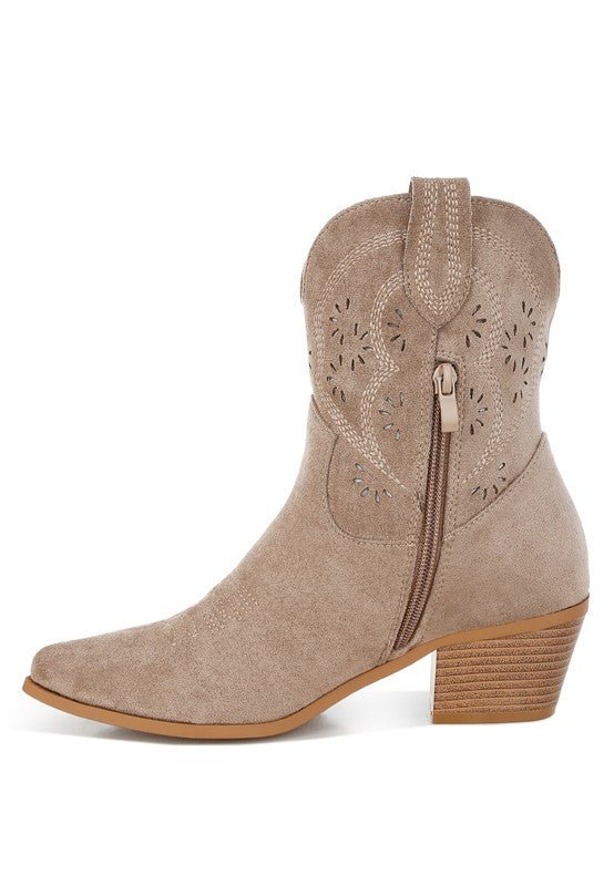 Nigel Cut Out Detail Cowboy Boots - Blu Lotus Boutique