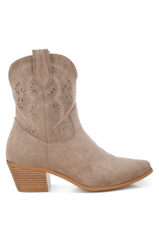 Nigel Cut Out Detail Cowboy Boots - Blu Lotus Boutique