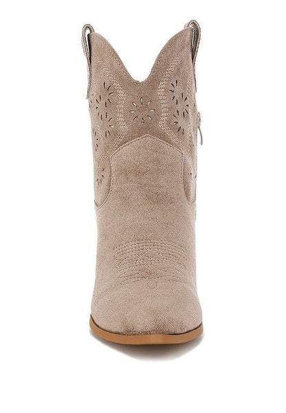 Nigel Cut Out Detail Cowboy Boots - Blu Lotus Boutique