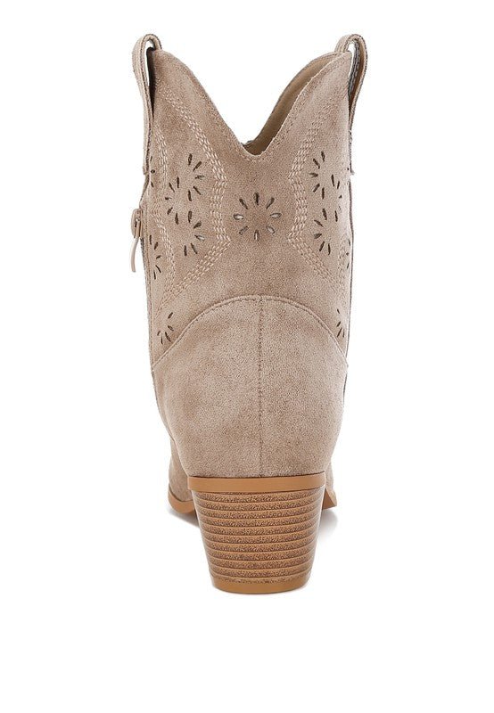 Nigel Cut Out Detail Cowboy Boots - Blu Lotus Boutique