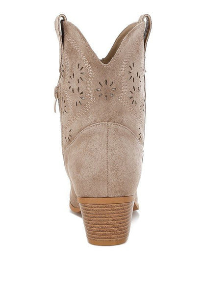 Nigel Cut Out Detail Cowboy Boots - Blu Lotus Boutique