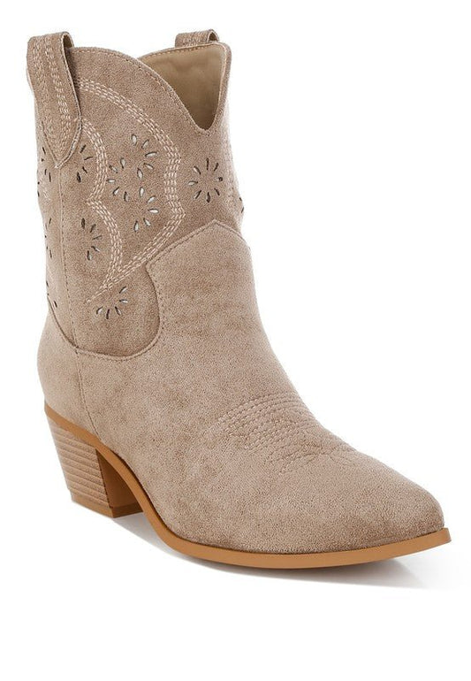 Nigel Cut Out Detail Cowboy Boots - Blu Lotus Boutique