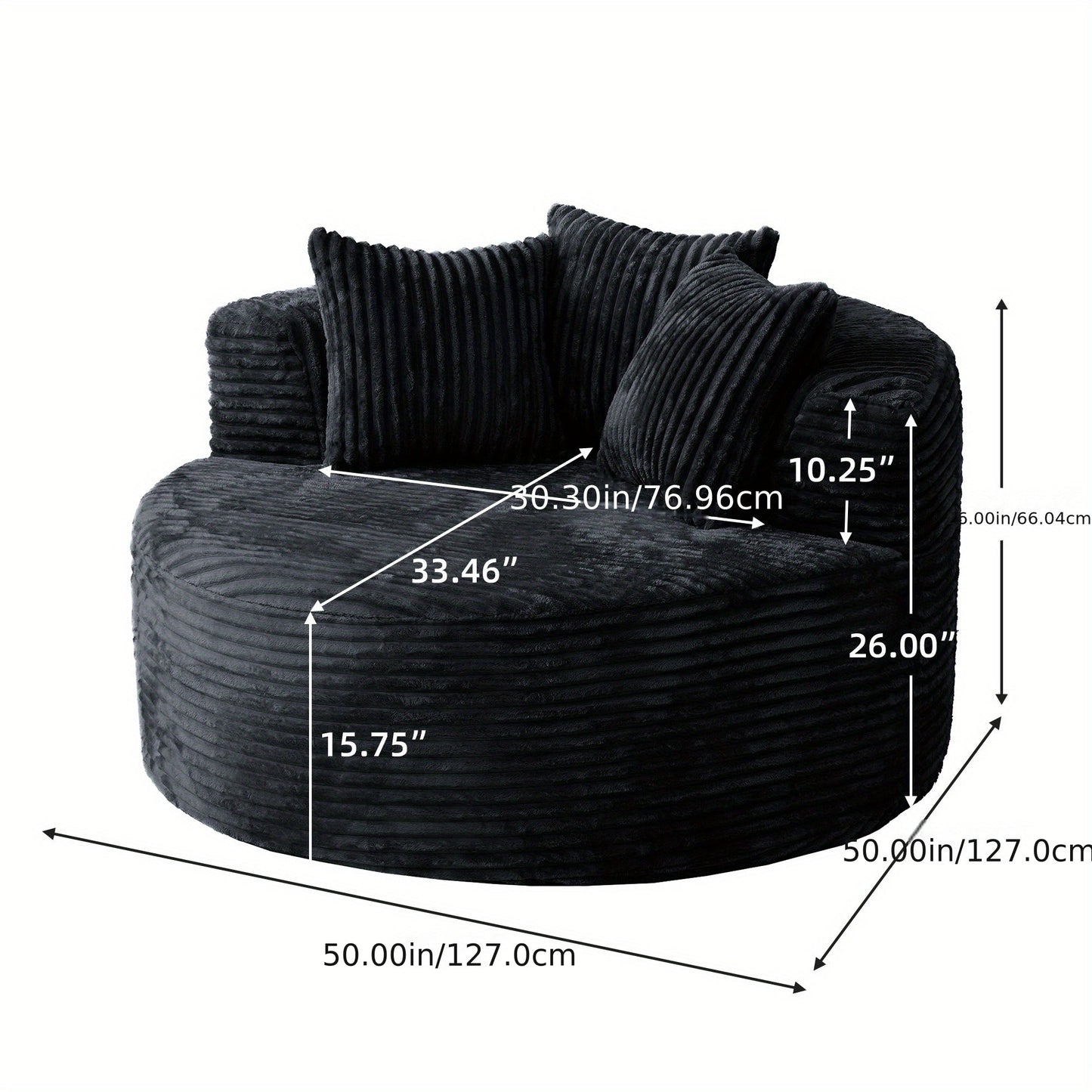 NoAssembly Oversized Corduroy Lounge Chaise Sleeper - Blu Lotus Boutique