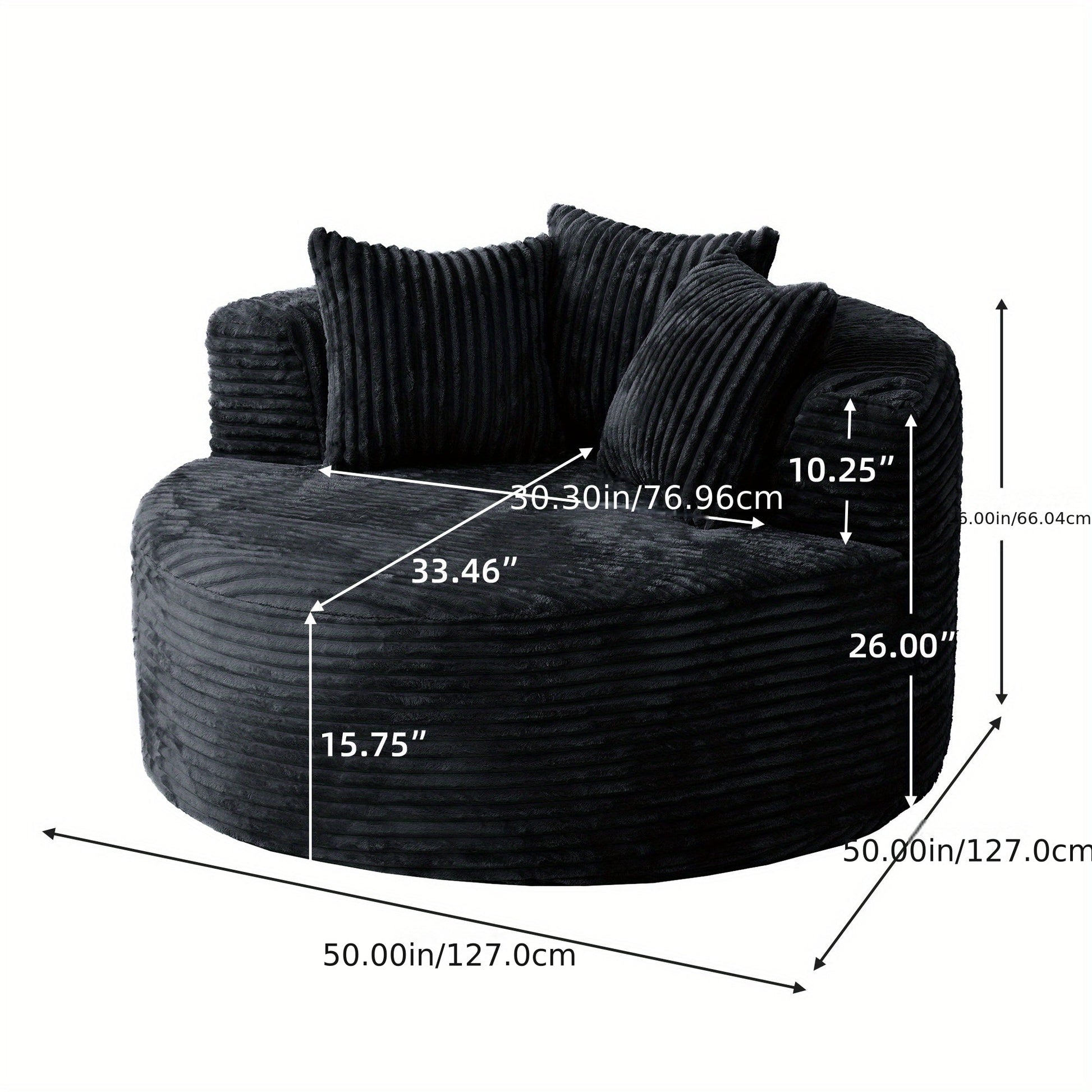 NoAssembly Oversized Corduroy Lounge Chaise Sleeper - Blu Lotus Boutique