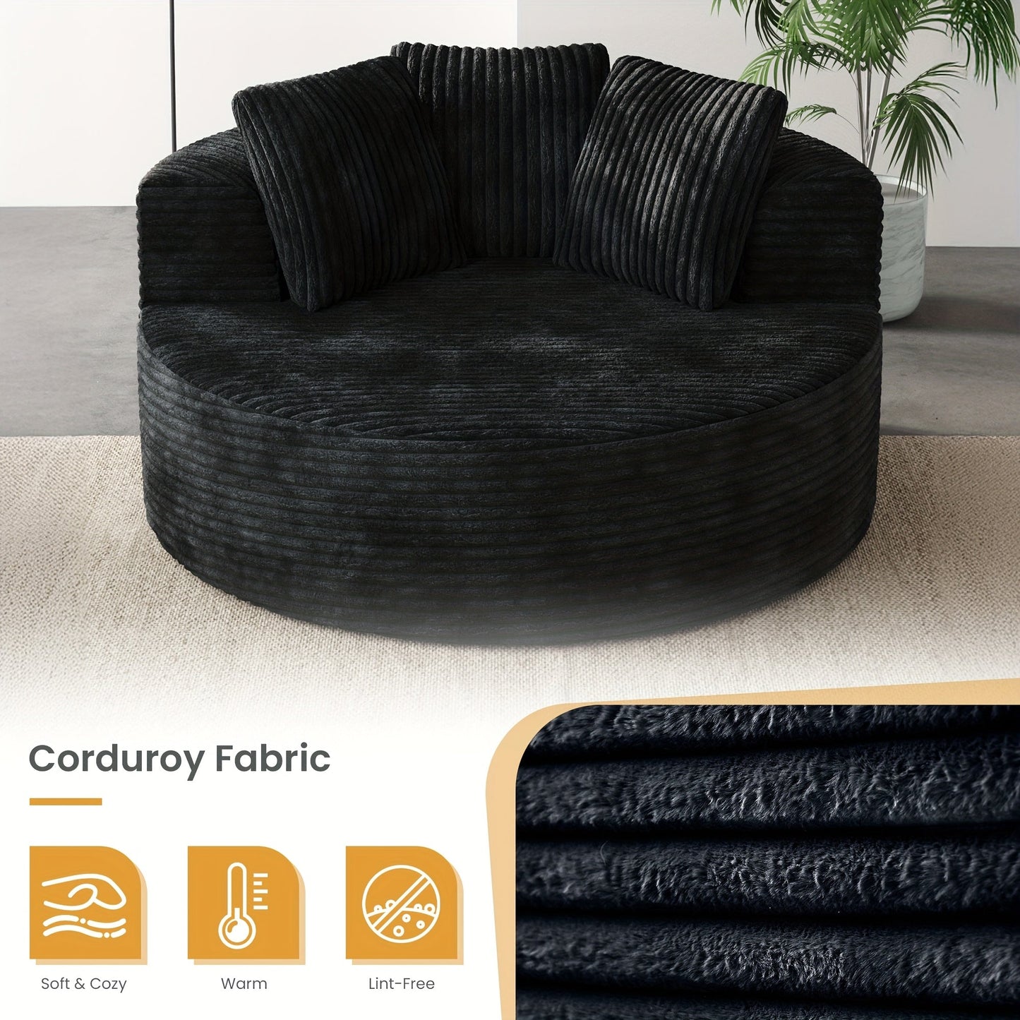 NoAssembly Oversized Corduroy Lounge Chaise Sleeper - Blu Lotus Boutique