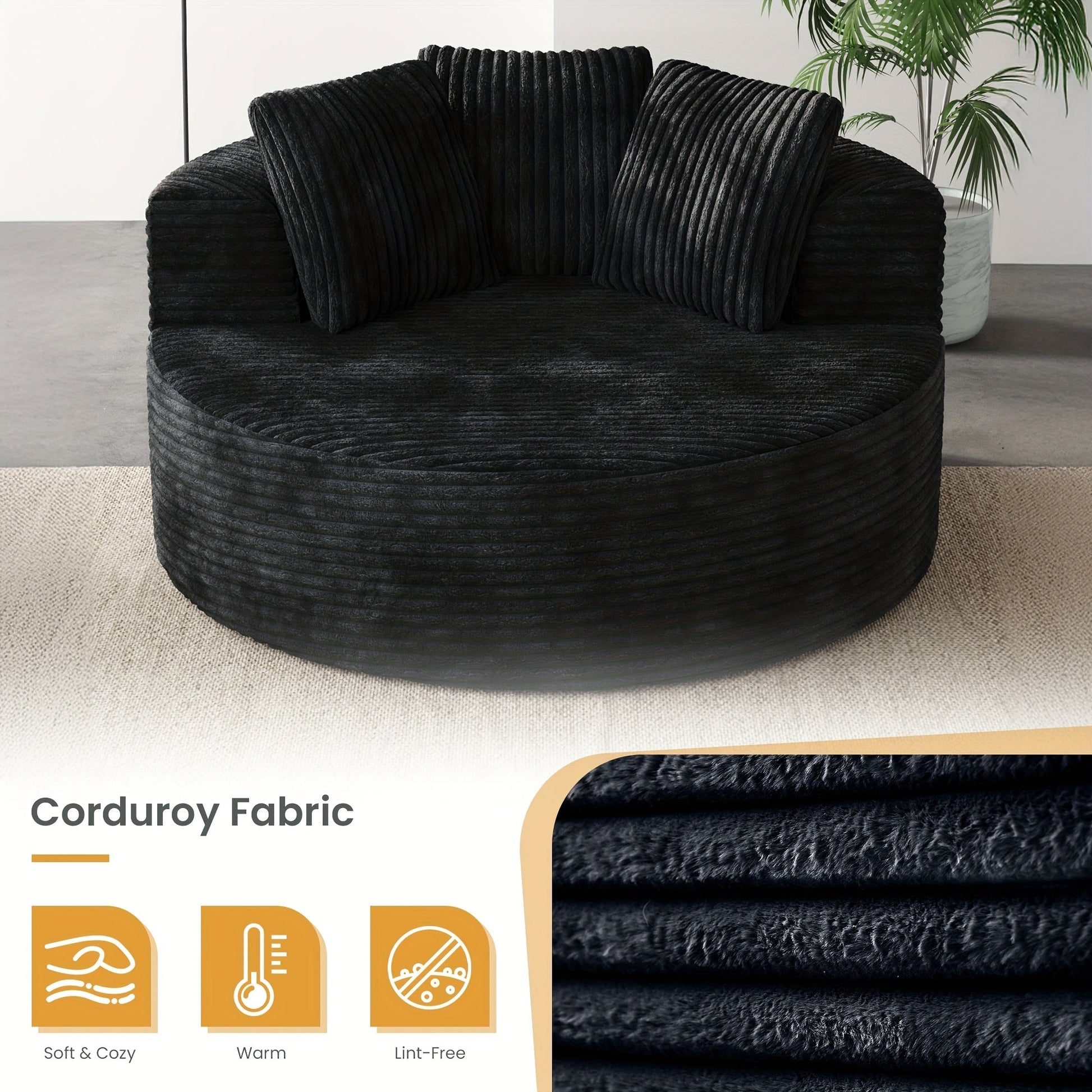 NoAssembly Oversized Corduroy Lounge Chaise Sleeper - Blu Lotus Boutique