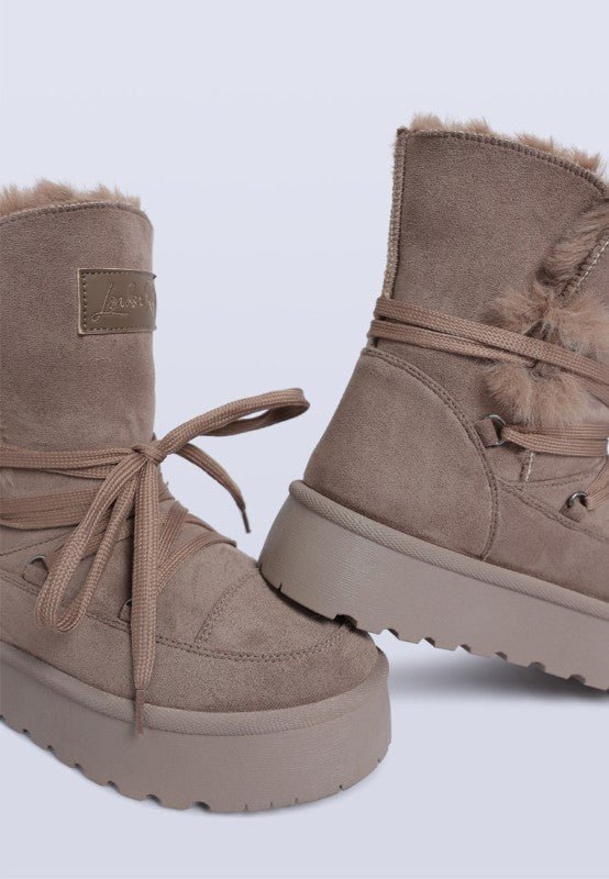 Noaya Chunky Faux Fur Snow Boots - Blu Lotus Boutique