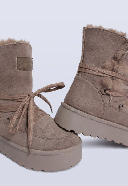 Noaya Chunky Faux Fur Snow Boots - Blu Lotus Boutique