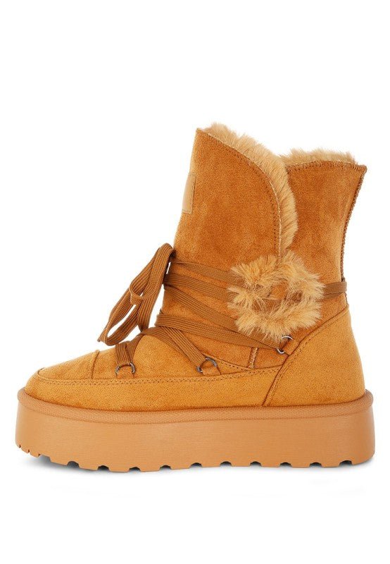 Noaya Chunky Faux Fur Snow Boots - Blu Lotus Boutique