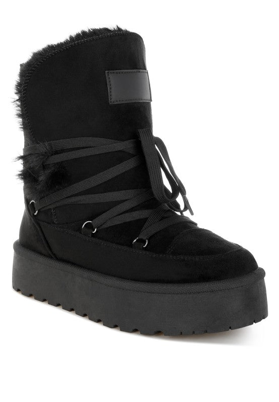 Noaya Chunky Faux Fur Snow Boots - Blu Lotus Boutique