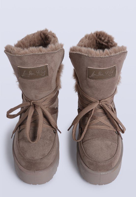 Noaya Chunky Faux Fur Snow Boots - Blu Lotus Boutique