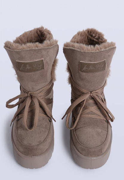Noaya Chunky Faux Fur Snow Boots - Blu Lotus Boutique