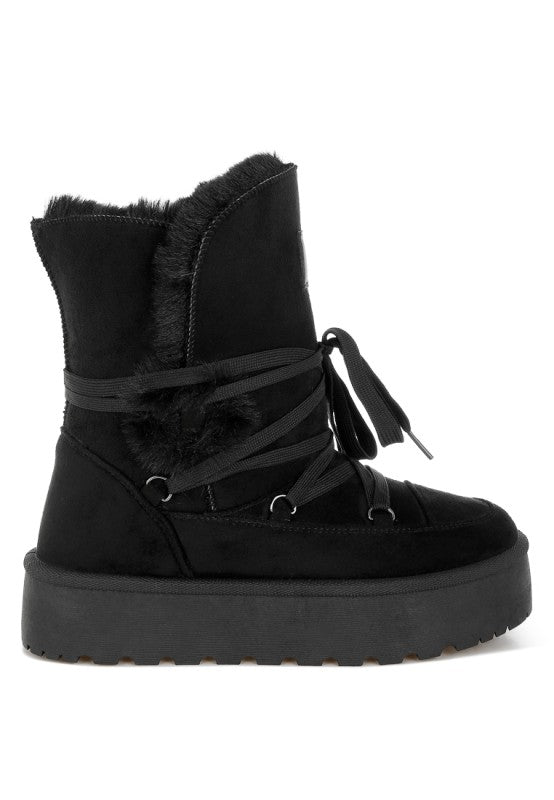 Noaya Chunky Faux Fur Snow Boots - Blu Lotus Boutique