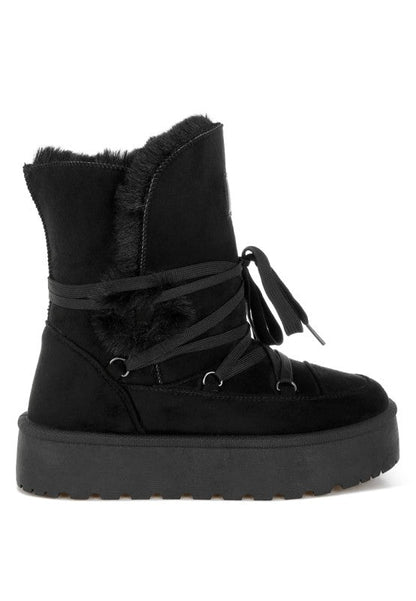 Noaya Chunky Faux Fur Snow Boots - Blu Lotus Boutique