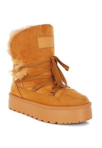 Noaya Chunky Faux Fur Snow Boots - Blu Lotus Boutique