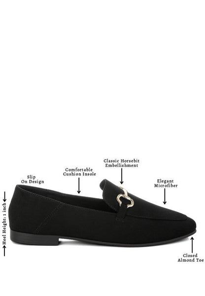 Noltas Horsebit Embellished Flat Loafers - Blu Lotus Boutique