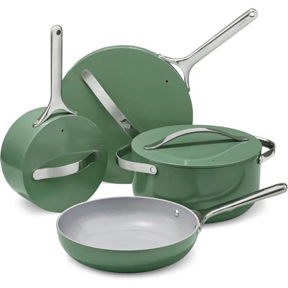 nonstick ceramic cookware set (12 piece) pots, pans, lids and kitchen storage - non toxic - oven safe & compatible with all sto - Blu Lotus Boutique
