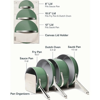 nonstick ceramic cookware set (12 piece) pots, pans, lids and kitchen storage - non toxic - oven safe & compatible with all sto - Blu Lotus Boutique