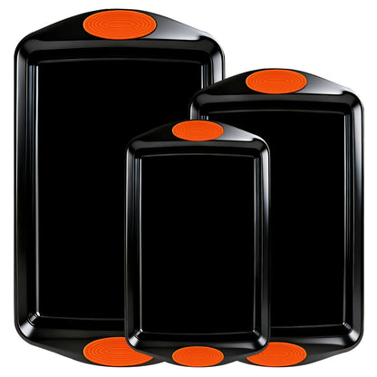 Nonstick Heavy Steel Baking Pans wSilicone Handles - Blu Lotus Boutique