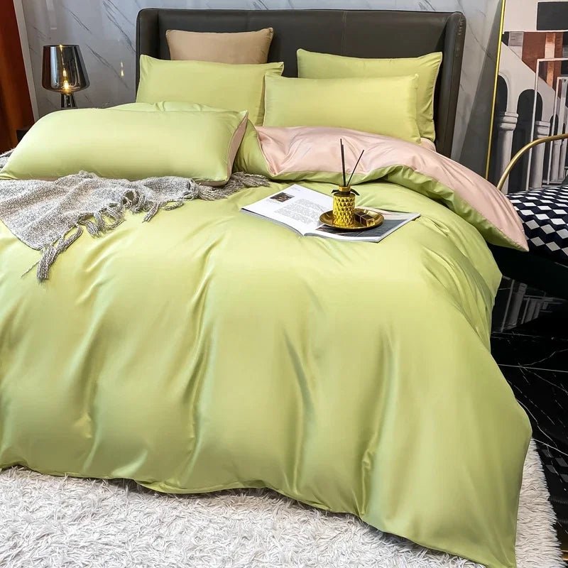 Nordic 100% Cotton Bedding Set with Sheet Duvet Cover Pillowcases Single Couple Bedsheet King Queen Double Twin Size Bed Linen - Blu Lotus Boutique