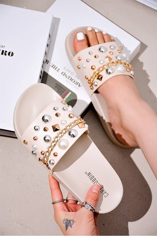 NUDELI - SLIDE SANDALS - Blu Lotus Boutique