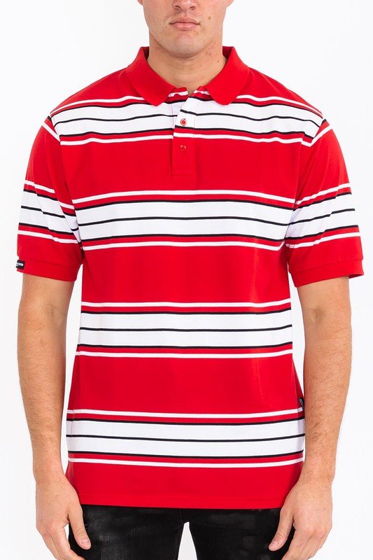 Old School Striped Pique Polo Shirt - Blu Lotus Boutique