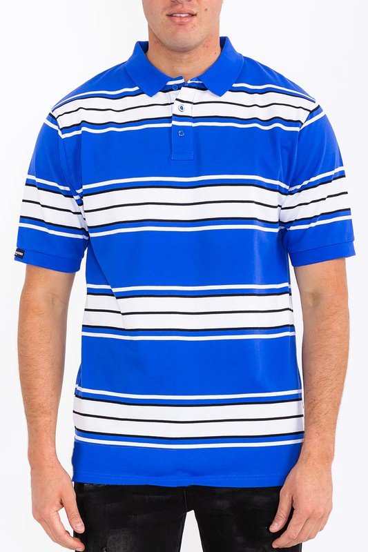 Old School Striped Pique Polo Shirt - Blu Lotus Boutique
