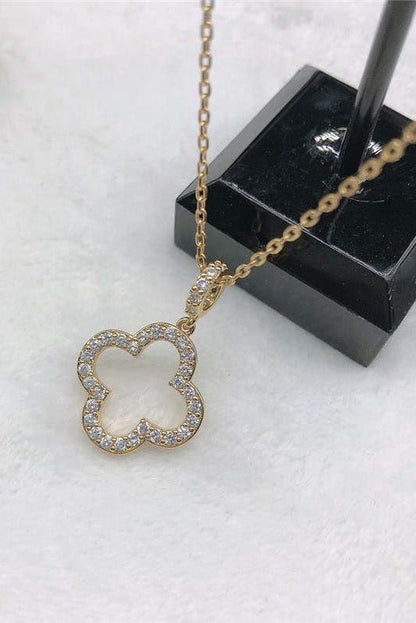 Open & Studded Pendant Necklace - Blu Lotus Boutique