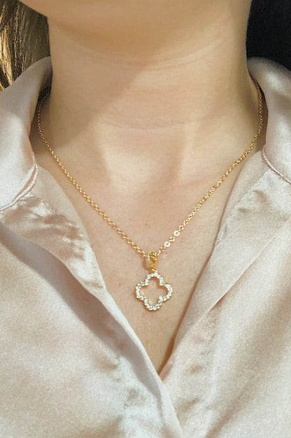 Open & Studded Pendant Necklace - Blu Lotus Boutique