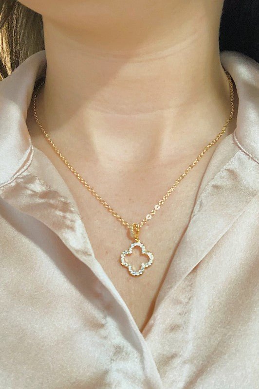 Open & Studded Pendant Necklace - Blu Lotus Boutique